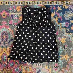 NWoT 100% Silk Cross Pattern Sleeveless Madewell Blouse preppy